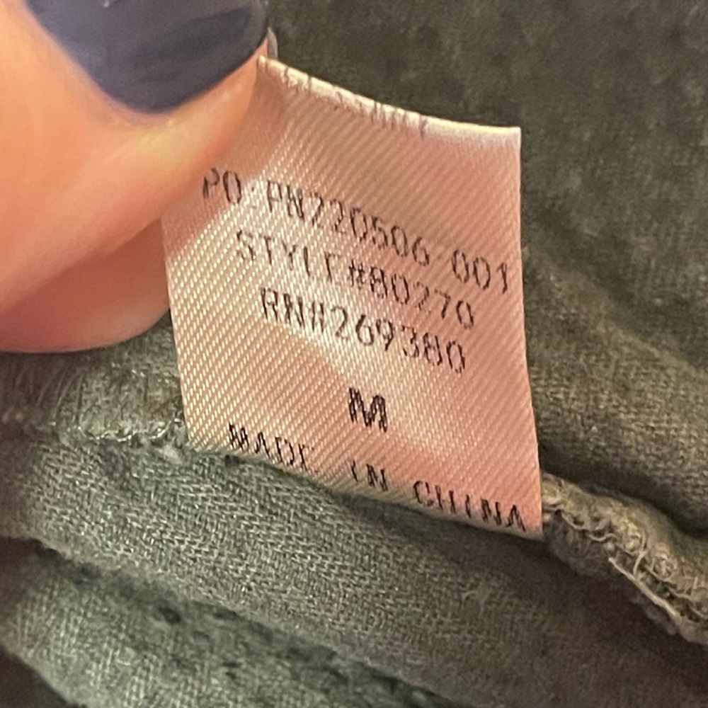 Molly Green Olive Green Corduroy Jumpsuit Sz M - Picture 6 of 6